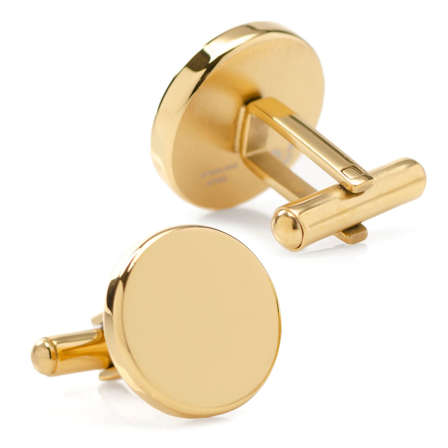 Stainless Steel Round Infinity Gold Engravable Cufflinks - My Men's Shop