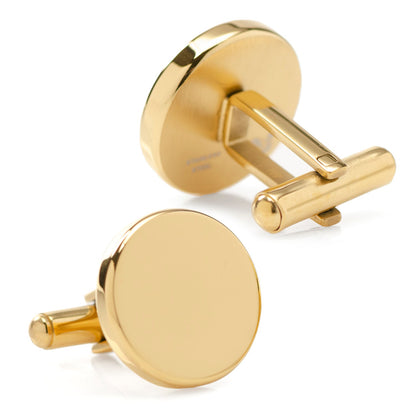 Stainless Steel Round Infinity Gold Engravable Cufflinks - My Men's Shop