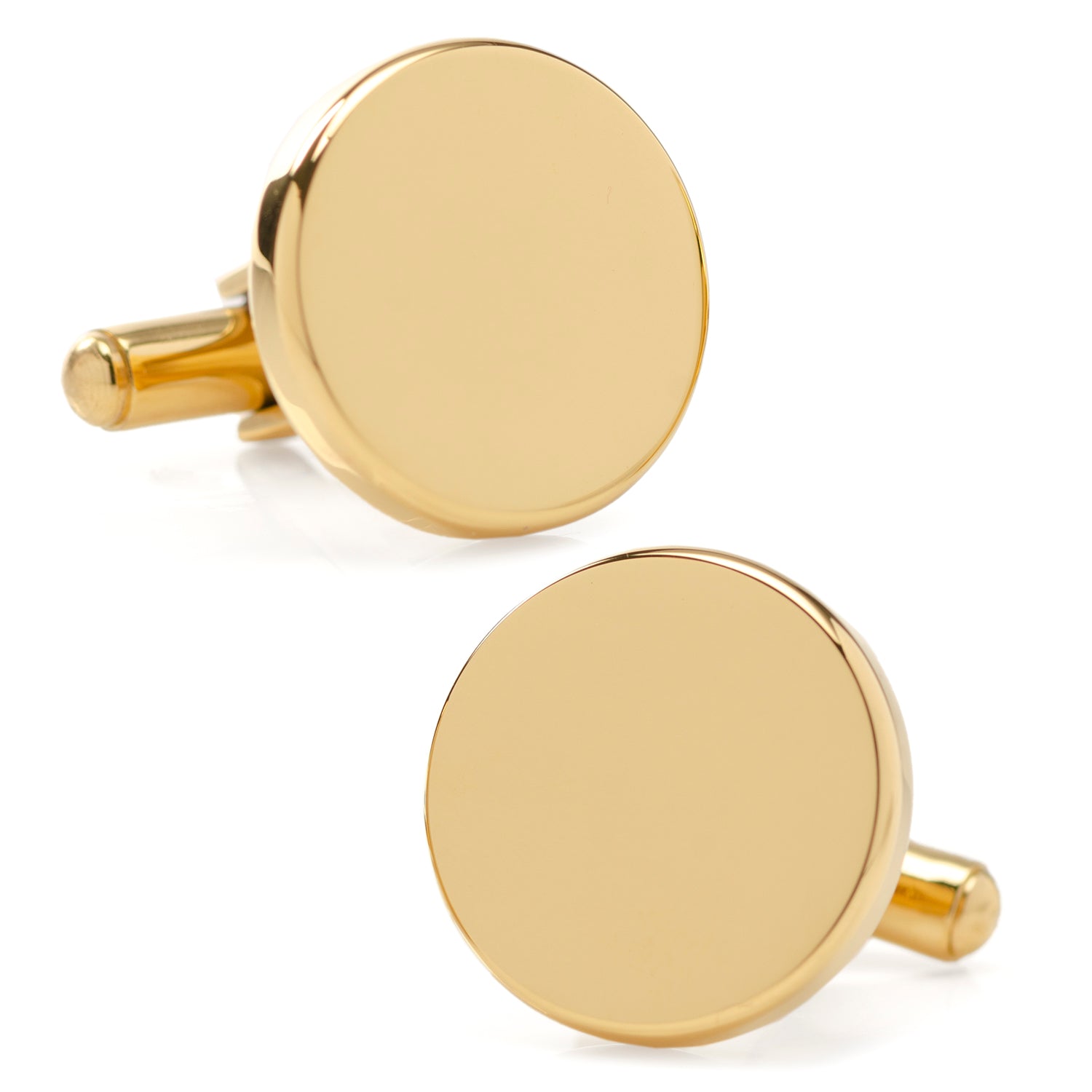Stainless Steel Round Infinity Gold Engravable Cufflinks - My Men's Shop