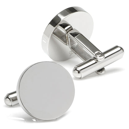 Stainless Steel Round Infinity Engravable Cufflinks - My Men's Shop