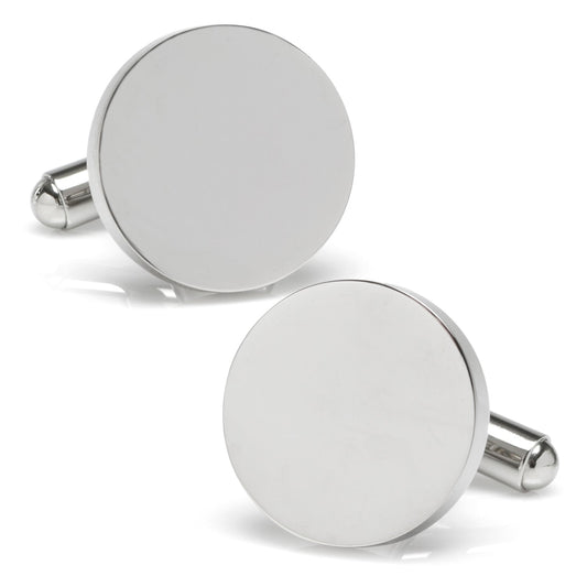 Stainless Steel Round Infinity Engravable Cufflinks - My Men's Shop