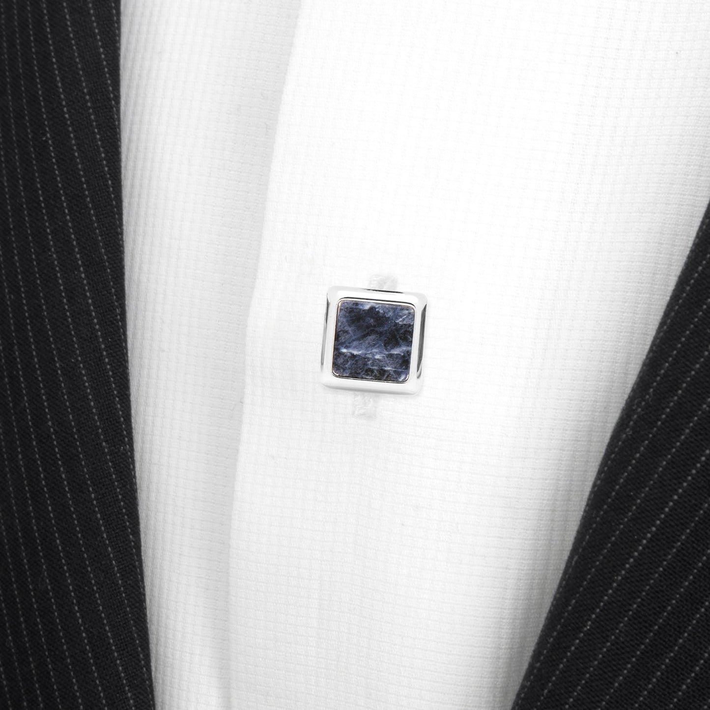 Silver and Sodalite JFK Presidential Studs - My Men's Shop