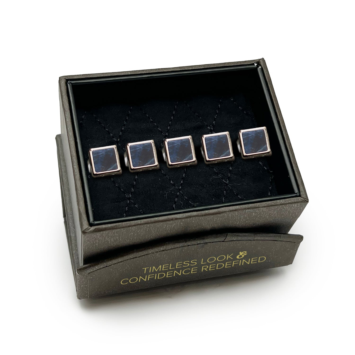 Silver and Sodalite JFK Presidential Studs - My Men's Shop