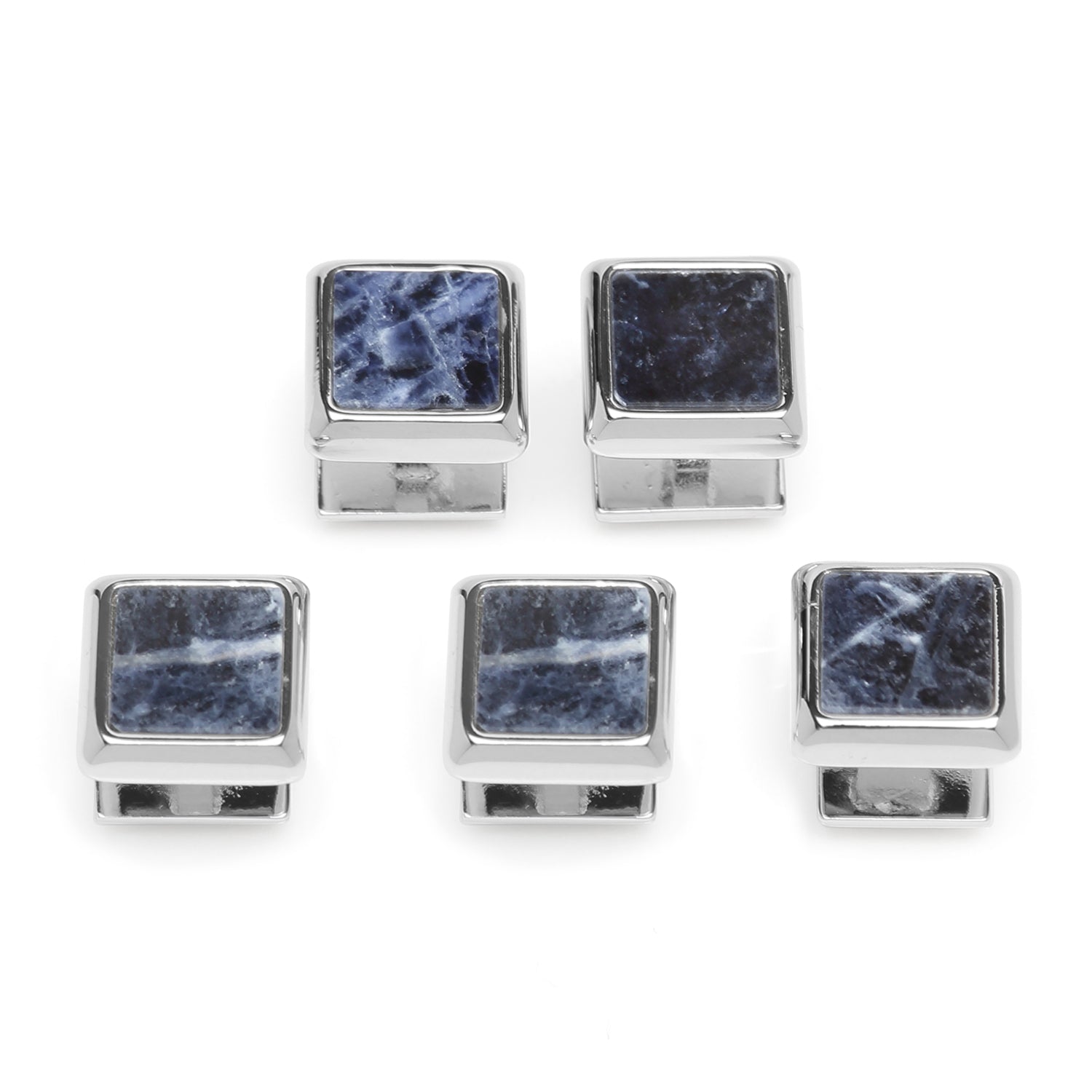 Silver and Sodalite JFK Presidential Studs - My Men's Shop