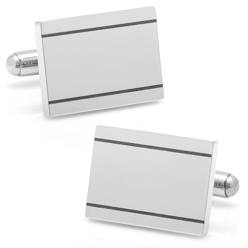 Stainless Steel Engravable Etched Frame Cufflinks - My Men's Shop