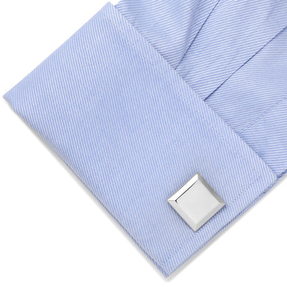 Stainless Steel Beveled Edge Engravable Square Cufflinks