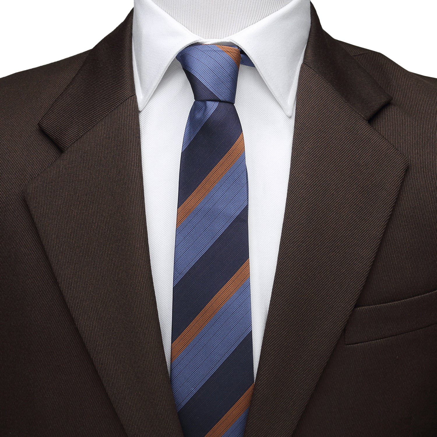 The Andrew Tie (Blue Orange Stripe Men's Tie) - My Men's Shop