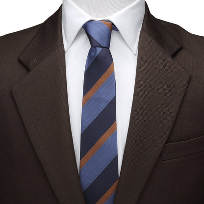 The Andrew Tie (Blue Orange Stripe Men's Tie) - My Men's Shop