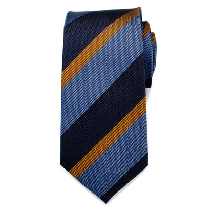 The Andrew Tie (Blue Orange Stripe Men's Tie) - My Men's Shop