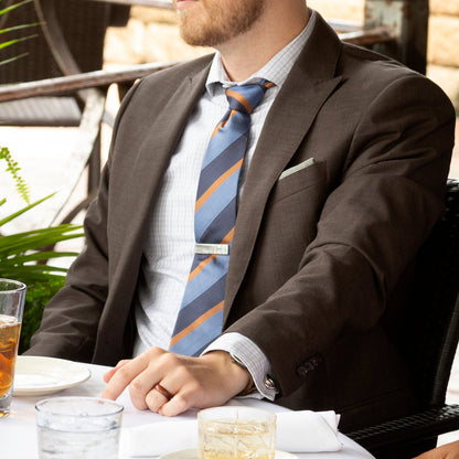 The Andrew Tie (Blue Orange Stripe Men's Tie) - My Men's Shop