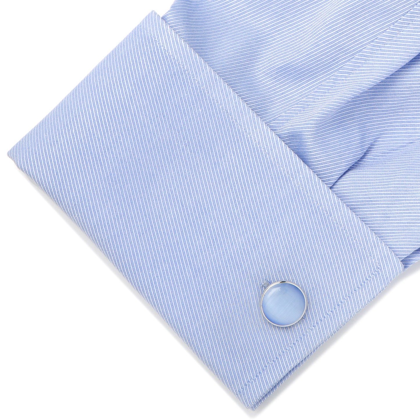 Silver and Blue Catseye Cufflinks - My Men's Shop