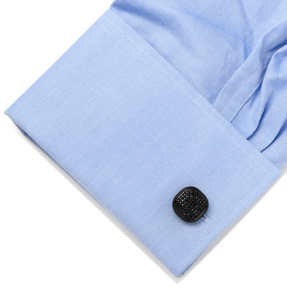 Black Stainless Steel Black Pave Crystal Cufflinks - My Men's Shop