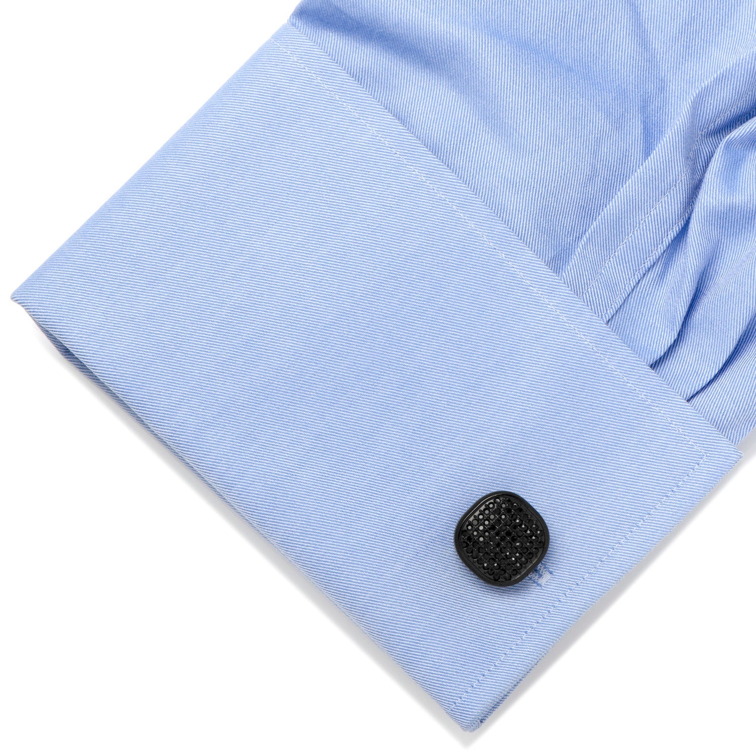 Black Stainless Steel Black Crystal Cufflink and 5-Stud Set - My Men's Shop