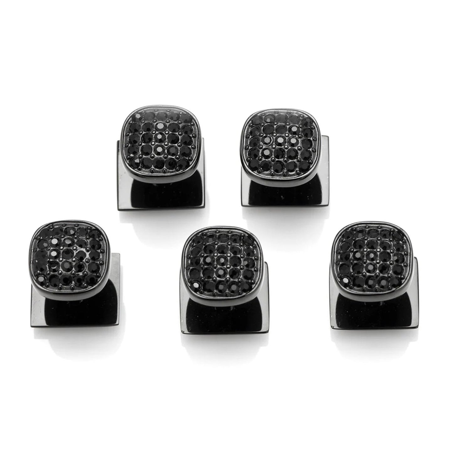Acero Inoxidable Negro con 5 Cristales Pavé Negros