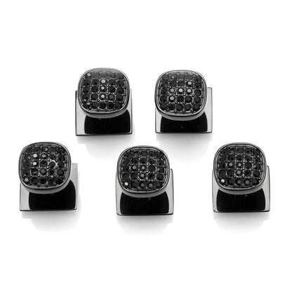 Acero Inoxidable Negro con 5 Cristales Pavé Negros