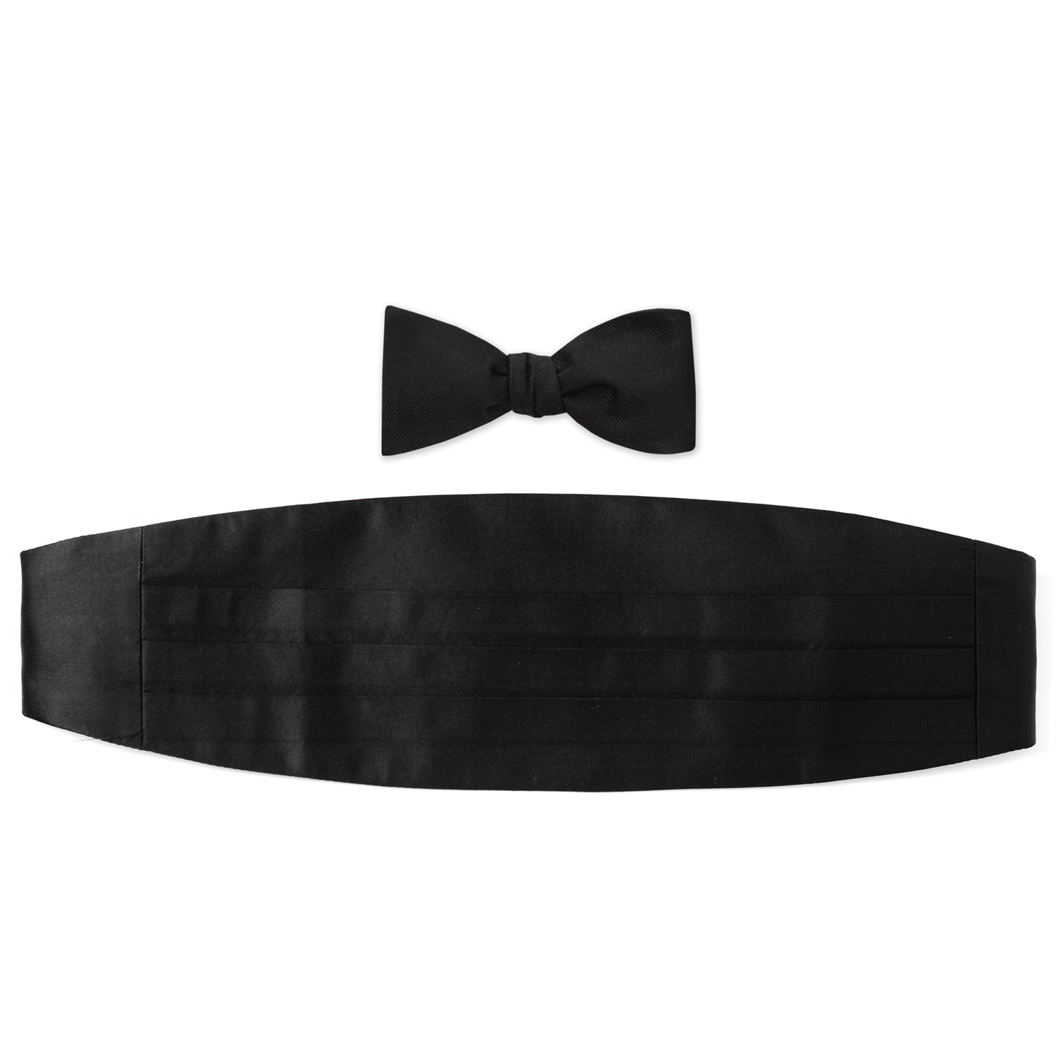 Black Silk Cummerbund and Bowtie Set - My Men's Shop