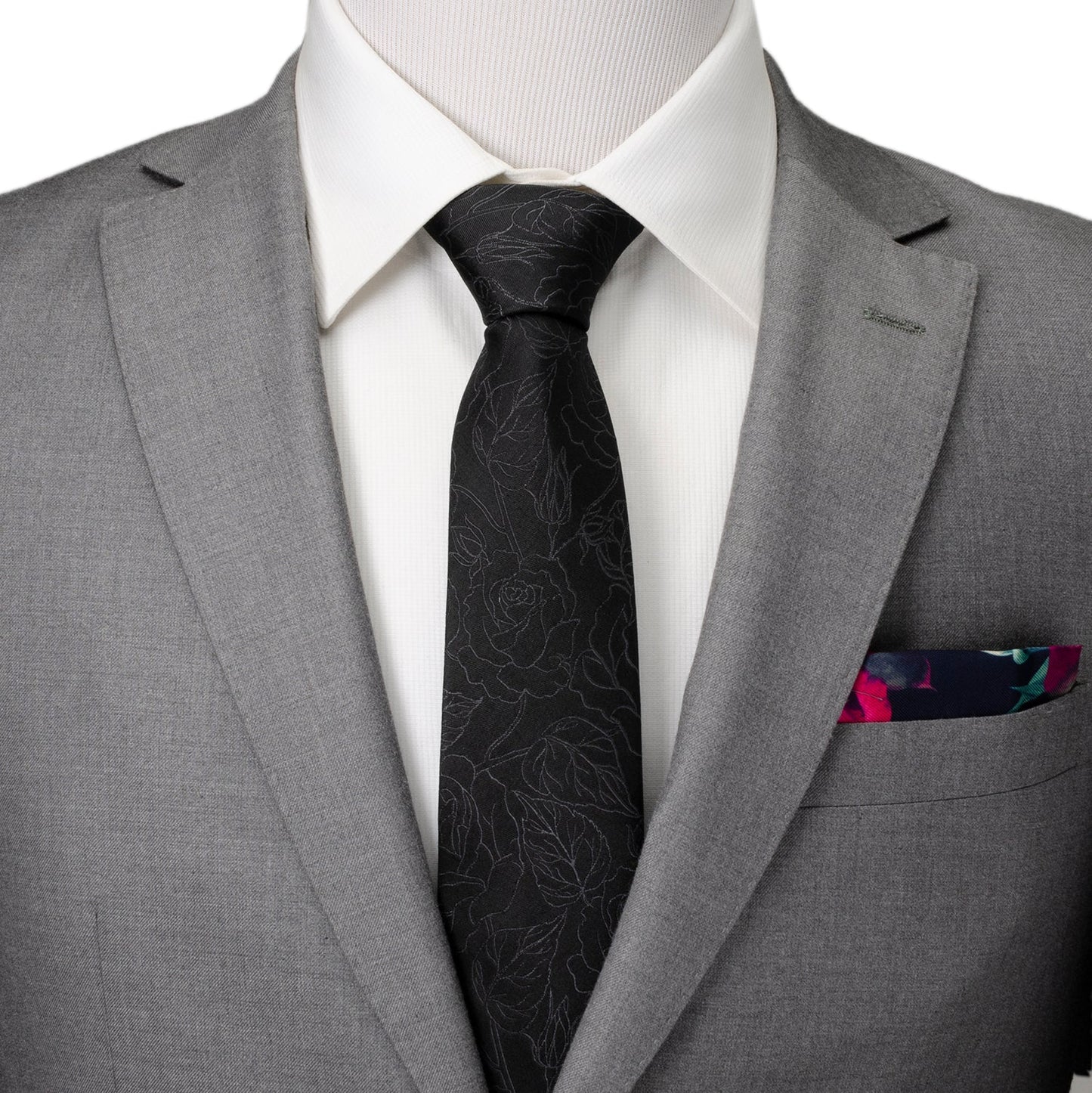 Black Floral Men's Tie - My Men's Shop