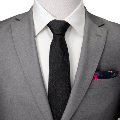 Black Floral Men's Tie - My Men's Shop