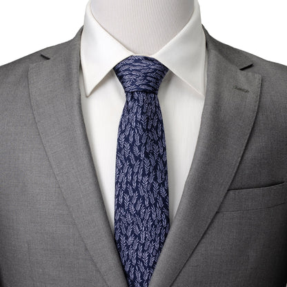 Corbata de hombre con diseño de hojas azules