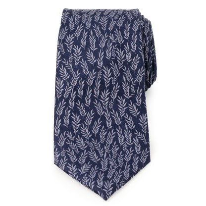 Corbata de hombre con diseño de hojas azules