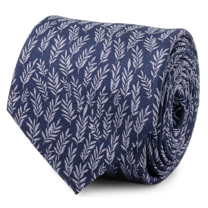 Corbata de hombre con diseño de hojas azules