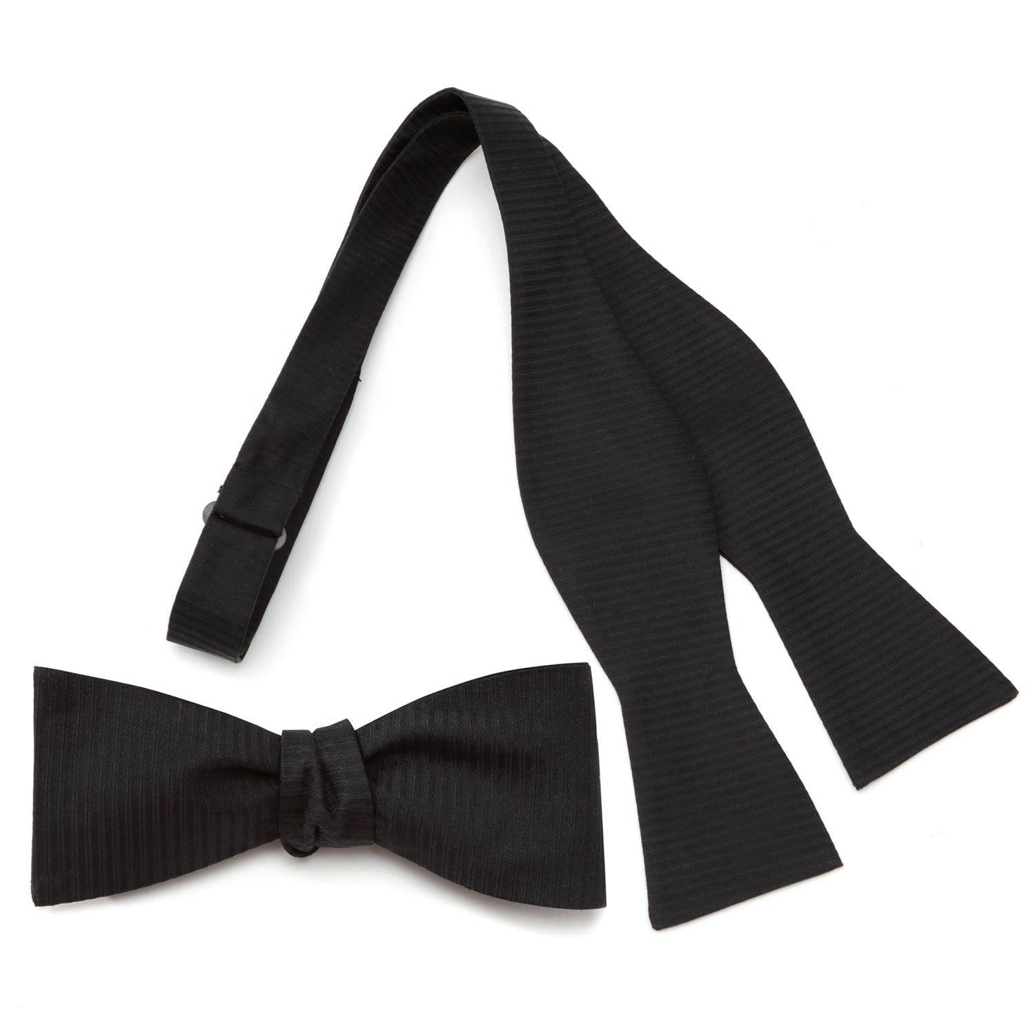 Black Formal Pinstripe Silk Bow Tie - My Men's Shop