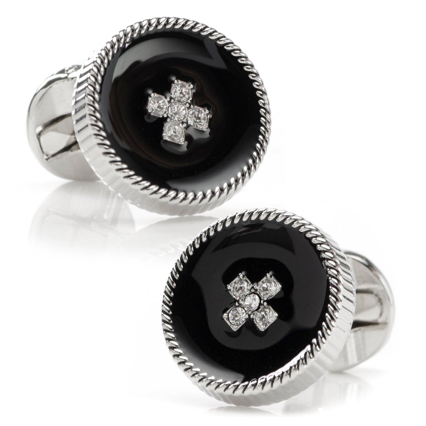 Crystal Button Pave Cufflinks - My Men's Shop