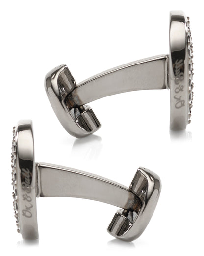 Crystal Button Pave Cufflinks - My Men's Shop
