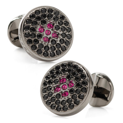 Gemelos con pavé de botones de cristal
