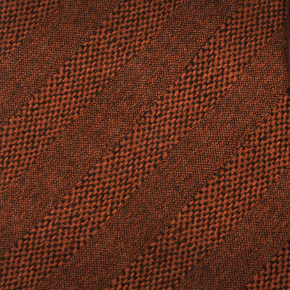 Corbata de lino para hombre con rayas de tweed color siena quemado