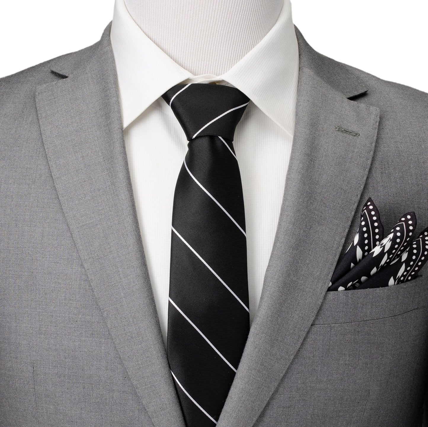 Classic Black Striped Silk Men's Tie - My Men's Shop