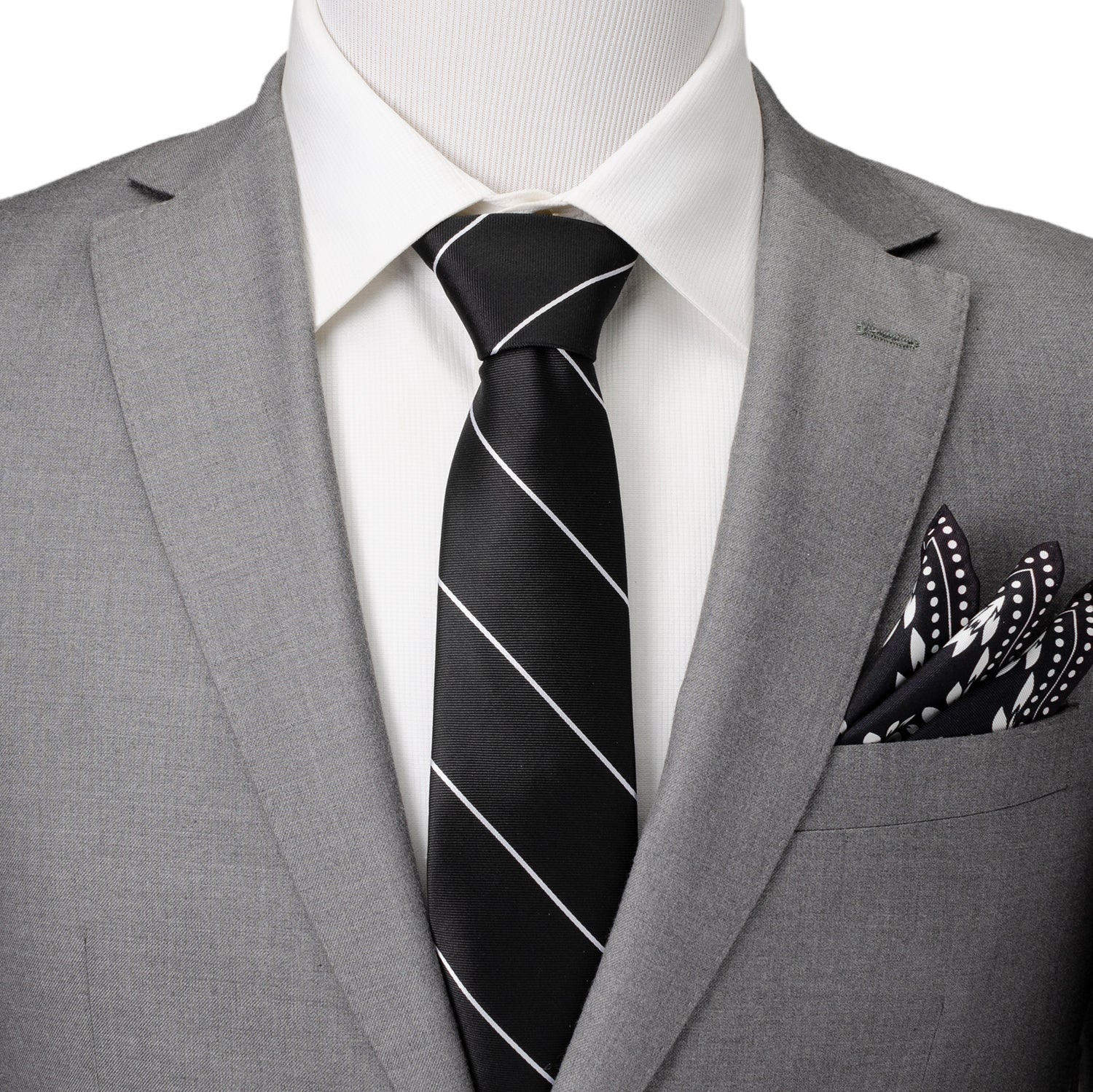 Classic Black Striped Silk Men's Tie - My Men's Shop