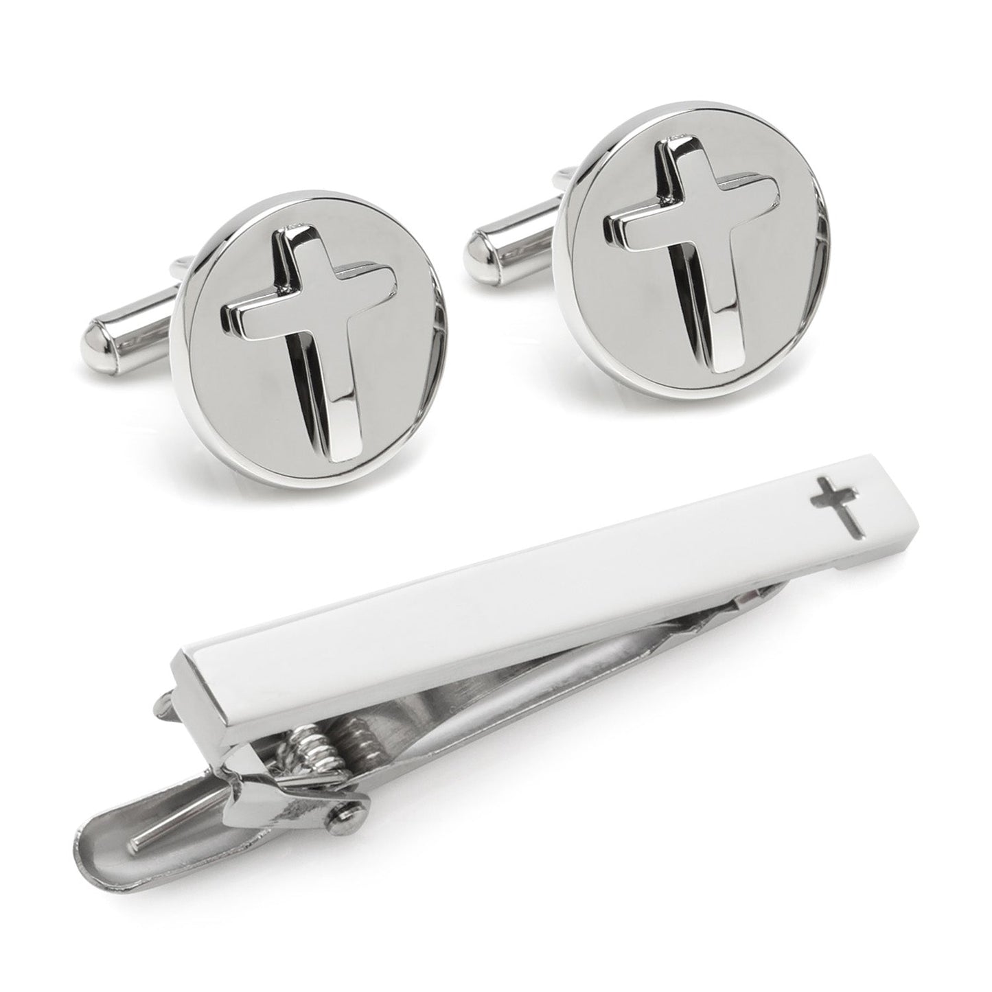Cross Stainless Steel Cufflinks and Tie Clip Gift Set - My Men's Shop
