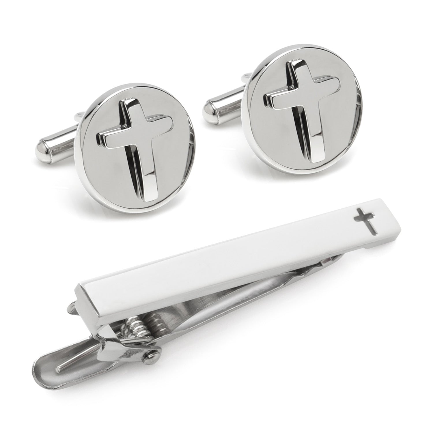 Cross Stainless Steel Cufflinks and Tie Clip Gift Set - My Men's Shop