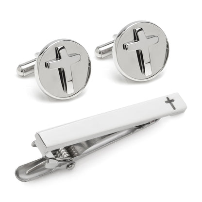 Cross Stainless Steel Cufflinks and Tie Clip Gift Set - My Men's Shop