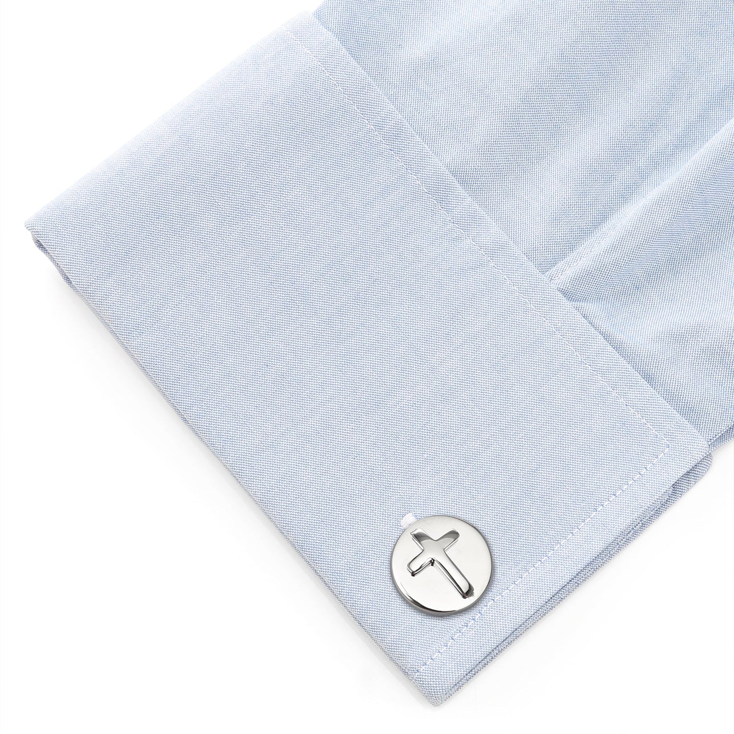 Cross Round Stainless Steel Cufflinks - My Men's Shop