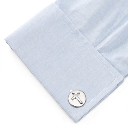 Cross Round Stainless Steel Cufflinks - My Men's Shop