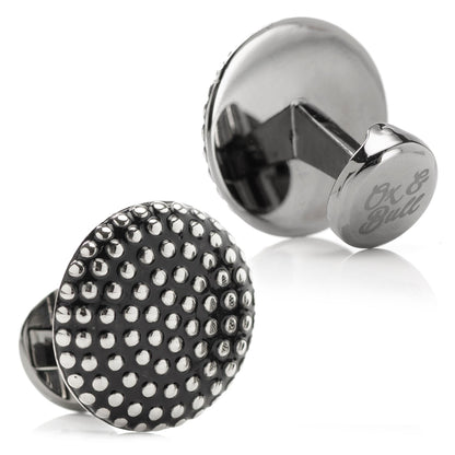 Silver Circle Dot Texture Cufflinks - My Men's Shop