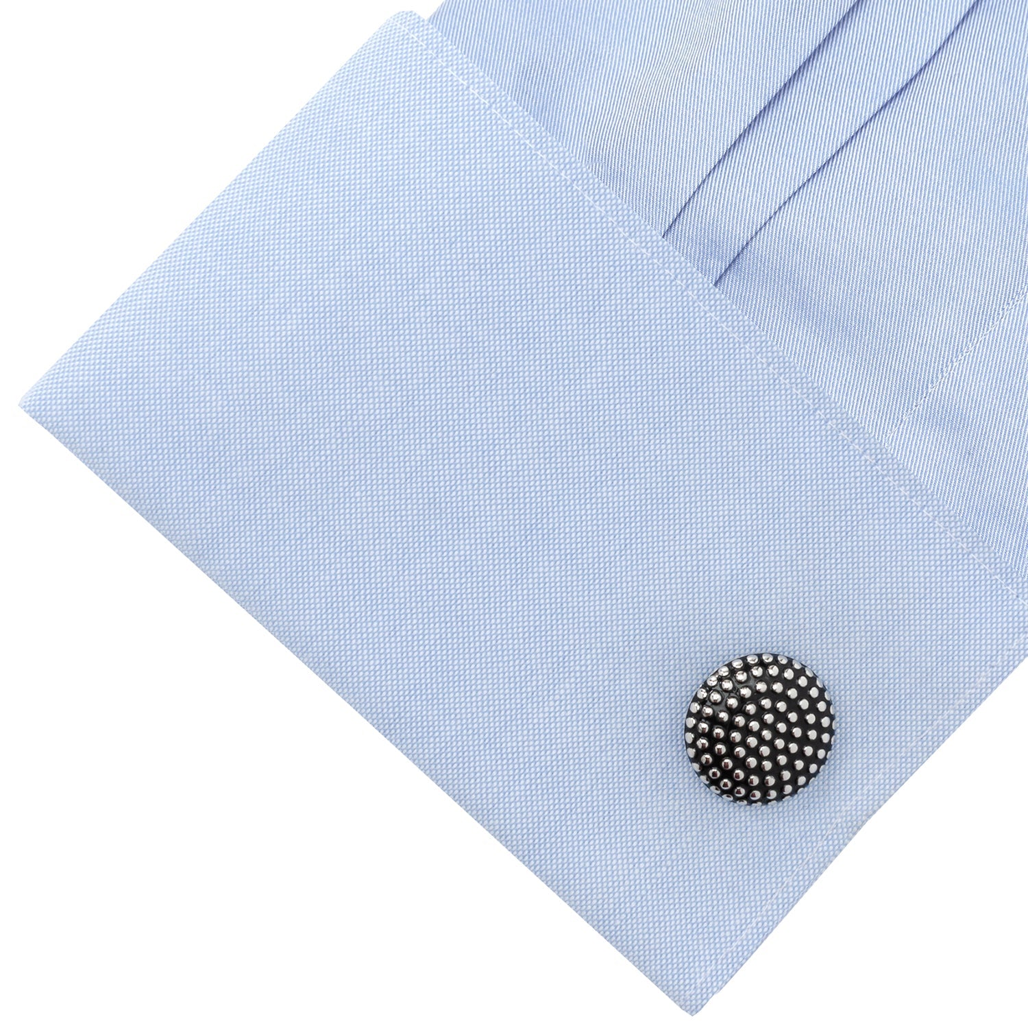 Silver Circle Dot Texture Cufflinks - My Men's Shop