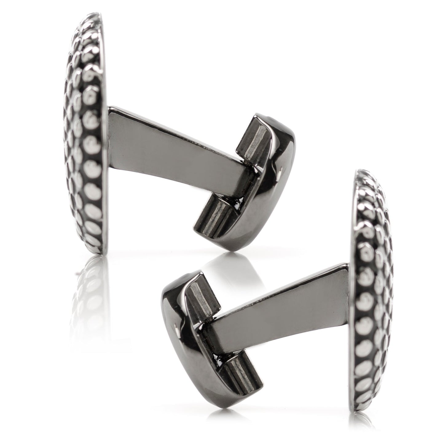 Silver Circle Dot Texture Cufflinks - My Men's Shop