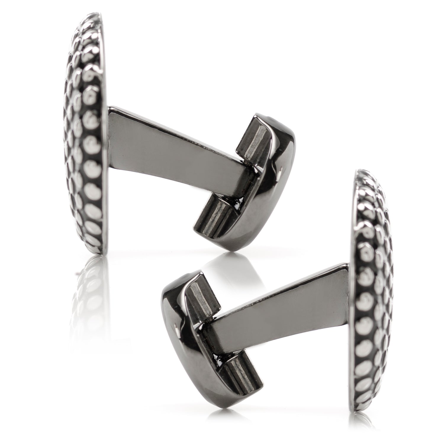 Silver Circle Dot Texture Cufflinks - My Men's Shop