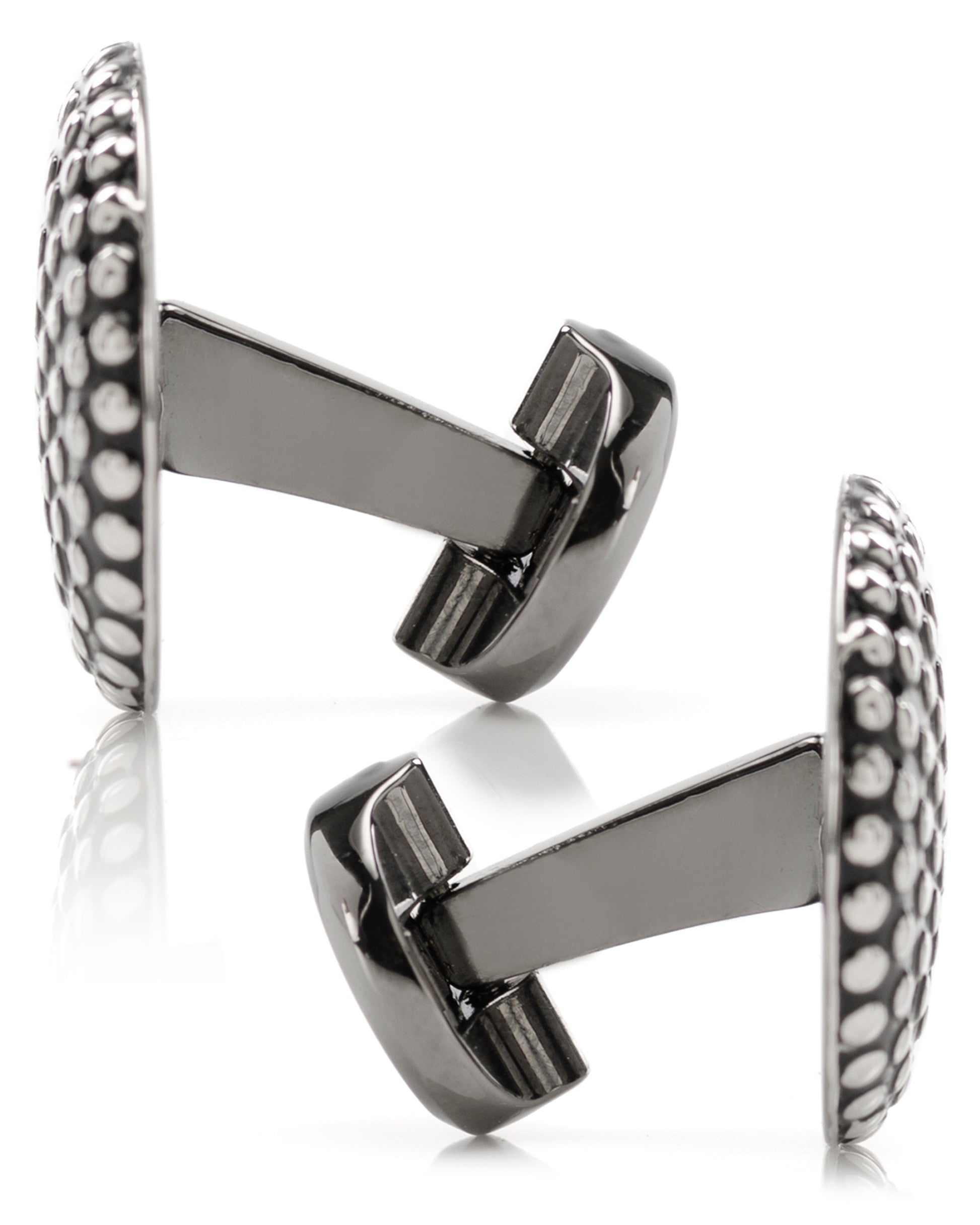 Silver Circle Dot Texture Cufflinks - My Men's Shop