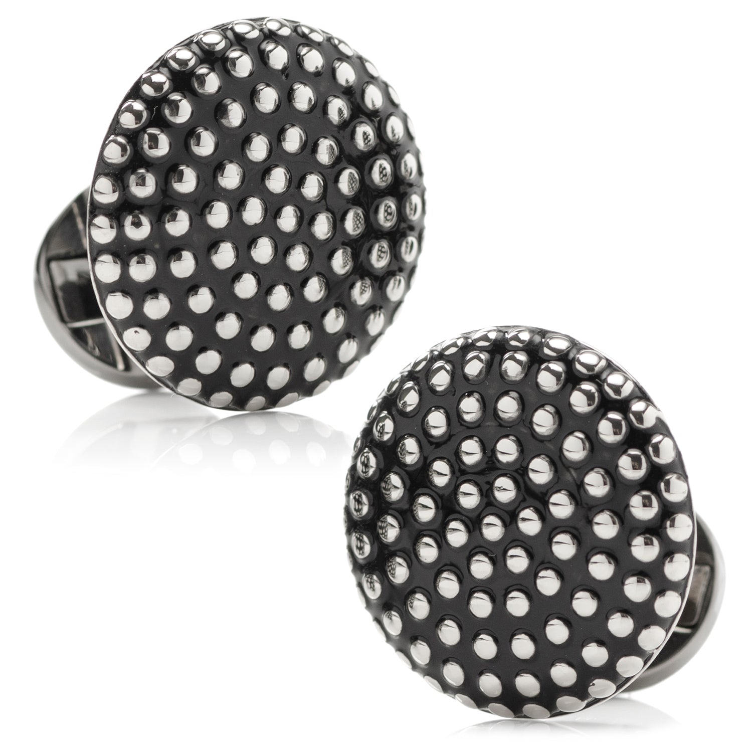 Silver Circle Dot Texture Cufflinks - My Men's Shop