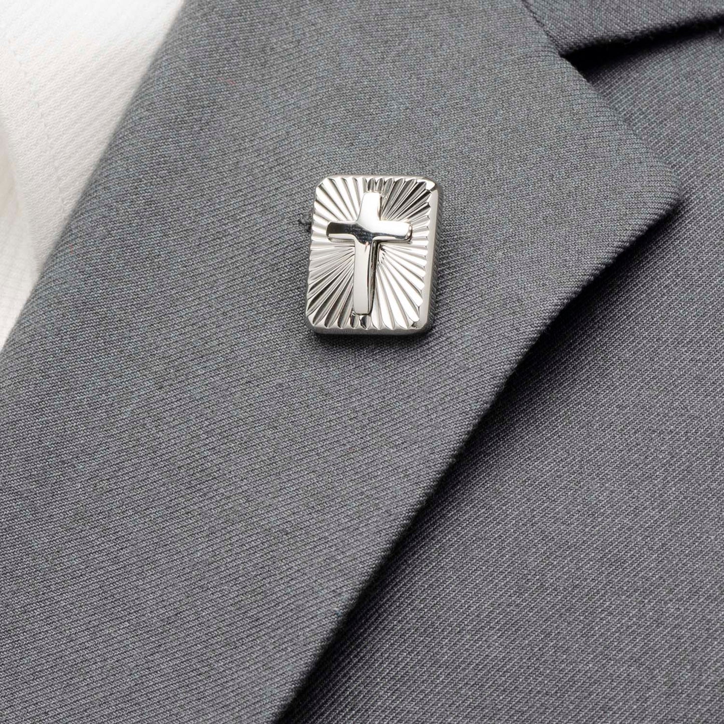 Stainless Steel Radiant Cross Lapel Pin - My Men's Shop