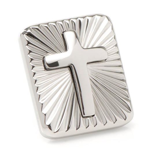 Stainless Steel Radiant Cross Lapel Pin - My Men's Shop