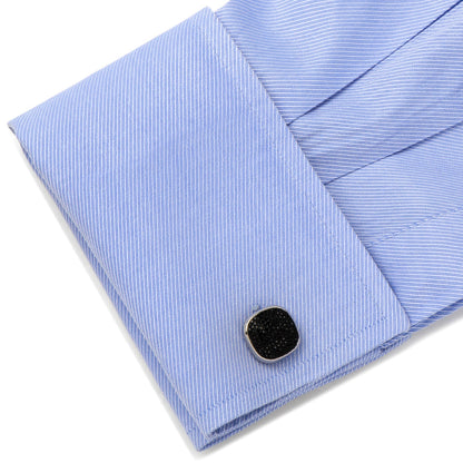 Stainless Steel Black Pave Crystal Cufflinks - My Men's Shop