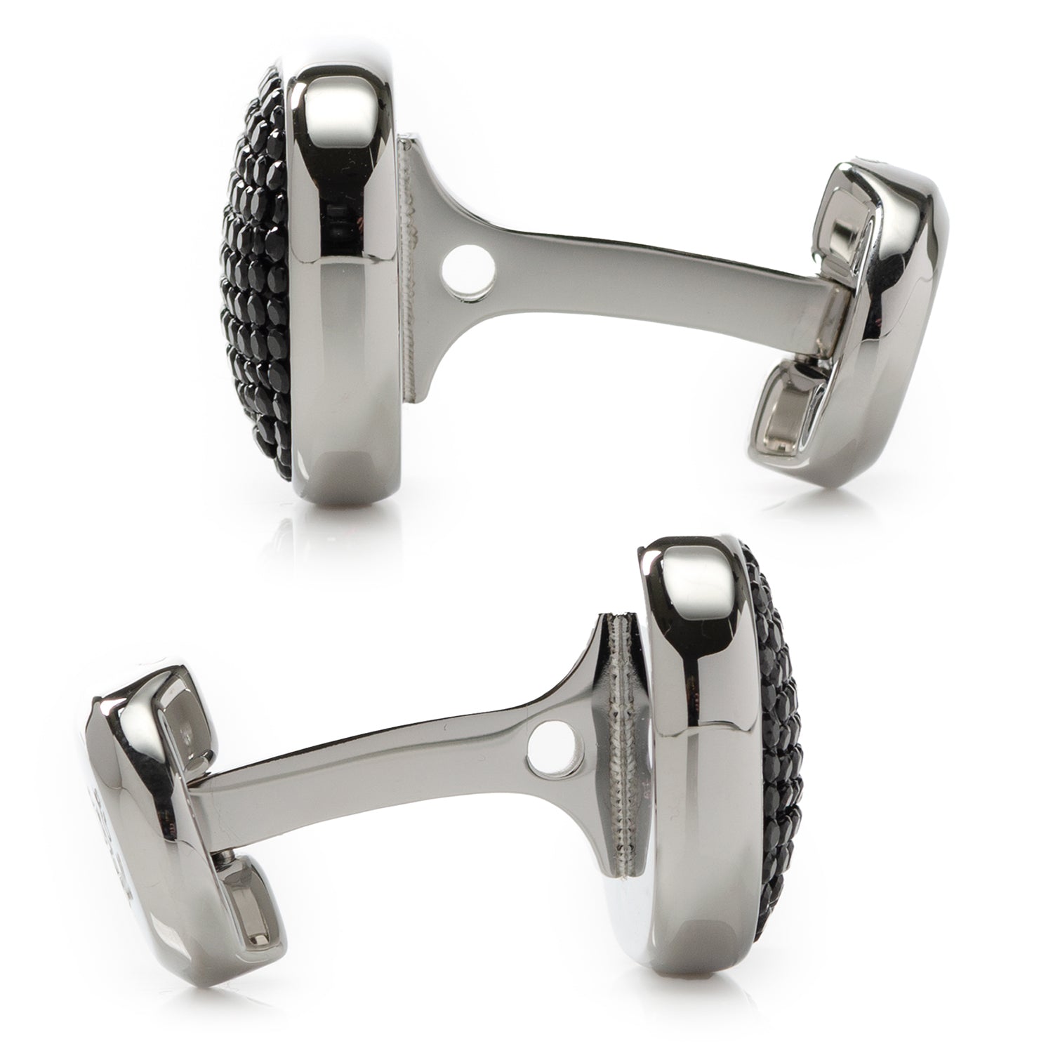 Stainless Steel Black Pave Crystal Cufflinks - My Men's Shop