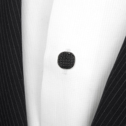 Stainless Steel with Black Pave Crystal 5-Studs - My Men's Shop