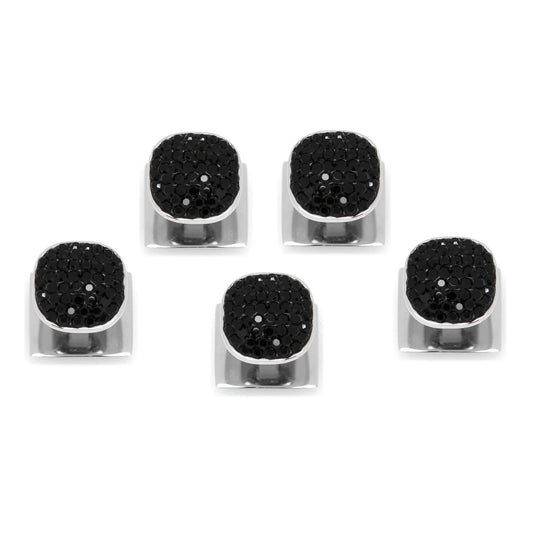 Stainless Steel with Black Pave Crystal 5-Studs - My Men's Shop