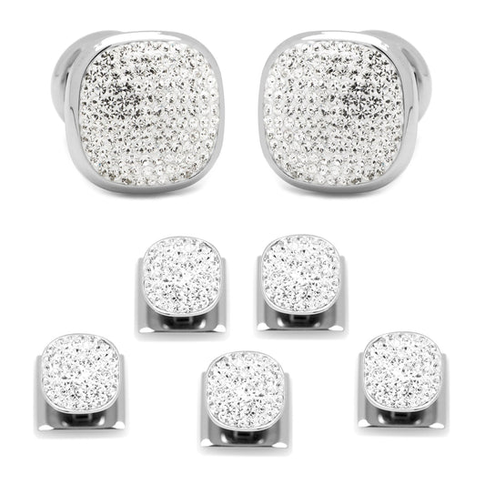 Conjunto de 5 aretes de pavé blanco con cristales